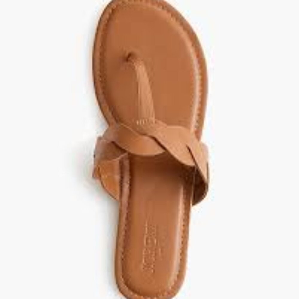 J. Crew Brown Twist Flip Flops/NWT/8M - Picture 2 of 10